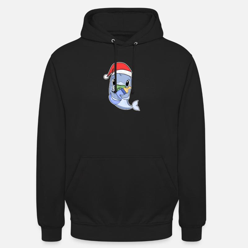 Requin bébé Noël - Sweat-shirt à capuche unisexe - noir