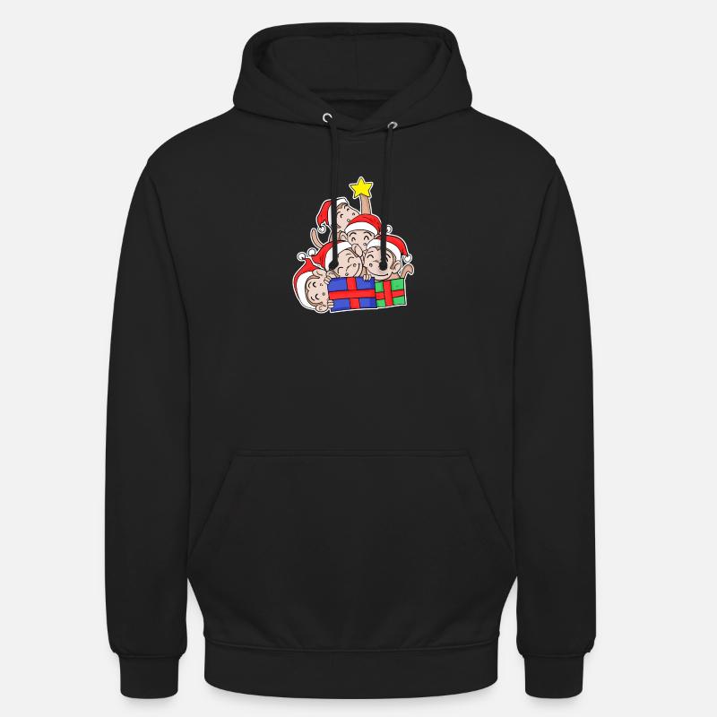 Monkey Monkey Christmas Tree Christmas - Unisex Hoodie - black