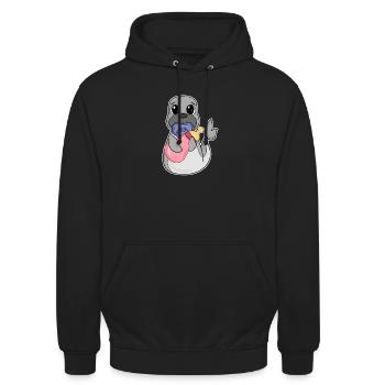 Motif bébé lion de mer - Sweat-shirt à capuche unisexe - noir - Devant - Alina (178cm) & Michal (187cm)