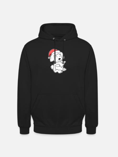 Caniche Chien Animal Noël - Sweat-shirt à capuche unisexe - noir