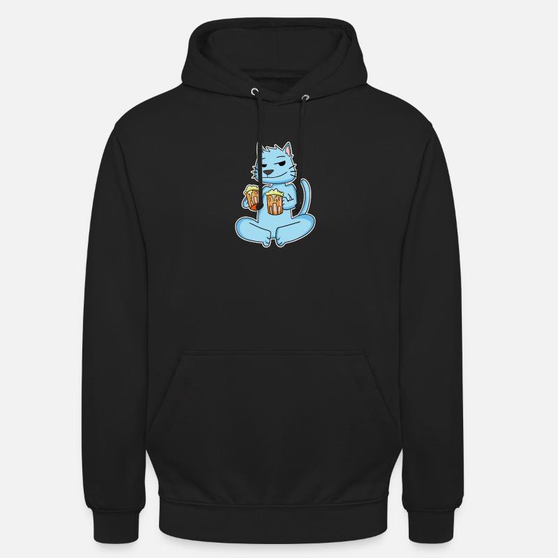 Chat à la bière - Sweat-shirt à capuche unisexe - noir