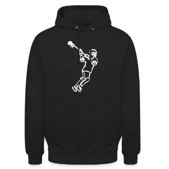 Lacrosse Professional Drawing - Unisex Hoodie - black - Front - Alina (178cm) & Michal (187cm)