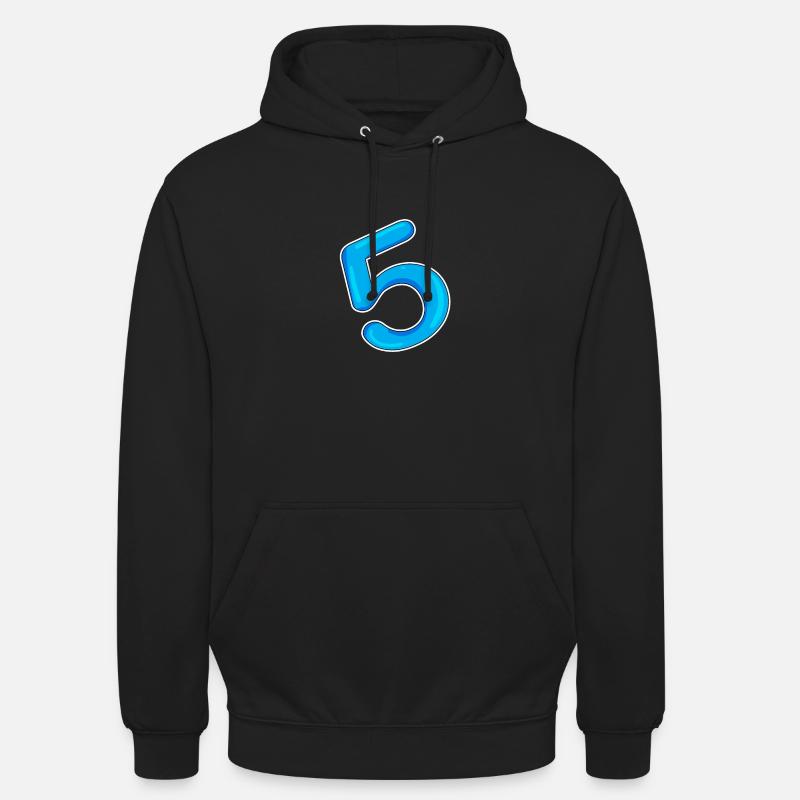 Nummer 5 Blau - Unisex Hoodie - Schwarz