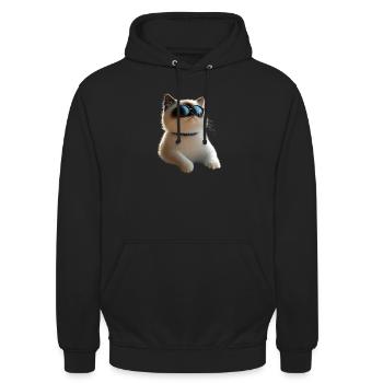 Ragdoll Katze Ragdollkatze Cat Süße Ragdoll Katzen - Unisex Hoodie - Schwarz - Vorne - Alina (178cm) & Michal (187cm)