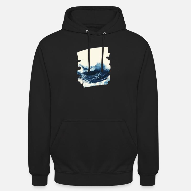 Les vagues et la mer - Sweat-shirt à capuche unisexe - noir