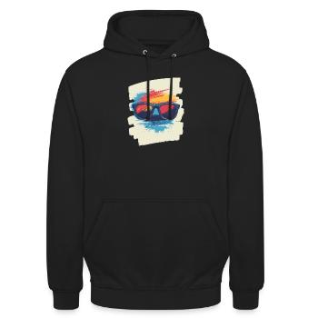 Sonnenbrille - Unisex Hoodie - Schwarz - Vorne - Alina (178cm) & Michal (187cm)