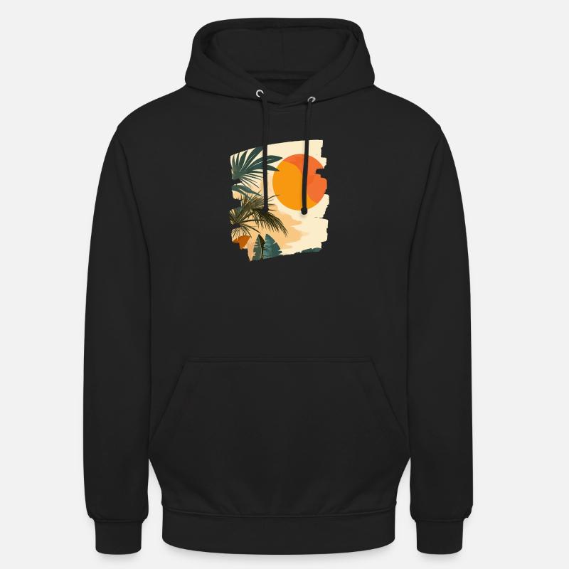 Coucher de soleil sur les palmiers d’été - Sweat-shirt à capuche unisexe - noir