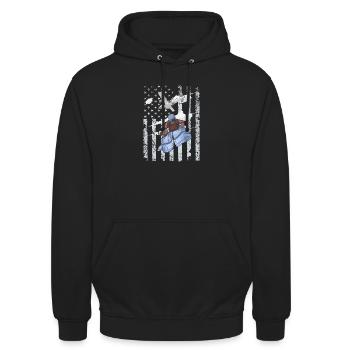 Fallschirmjäger Abenteurer - Unisex Hoodie - Schwarz - Vorne - Alina (178cm) & Michal (187cm)