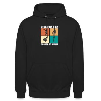 Diving diving board - Unisex Hoodie - black - Front - Alina (178cm) & Michal (187cm)