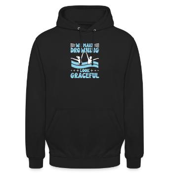 Synchronschwimmen Kunstschwimmen Wassersport - Unisex Hoodie - Schwarz - Vorne - Alina (178cm) & Michal (187cm)
