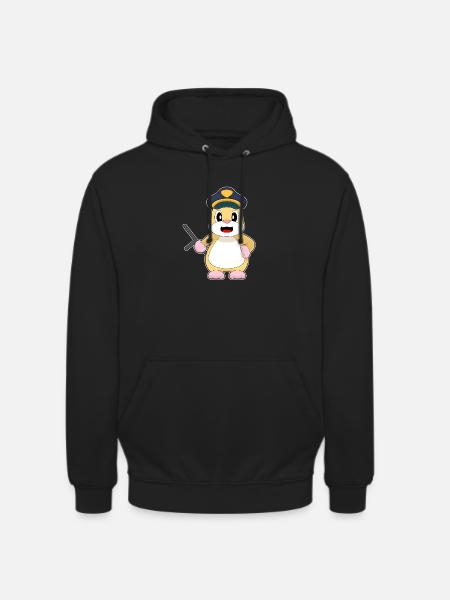 Hamster Policeman Baton Police - Unisex Hoodie - black