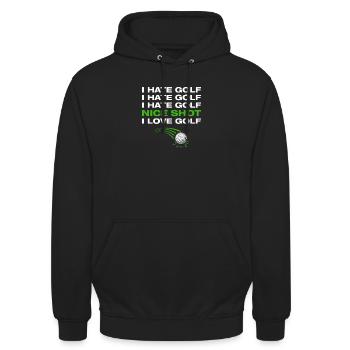 I love golf Golfer Golf Golfen - Unisex Hoodie - Schwarz - Vorne - Alina (178cm) & Michal (187cm)