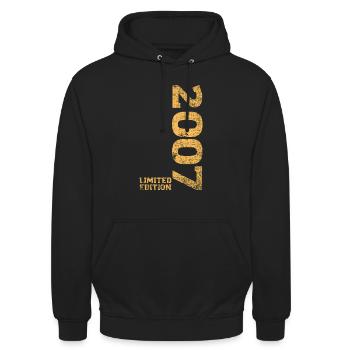 Limited Edition 2007 18. Geburtstag Geschenk - Unisex Hoodie - Schwarz - Vorne - Alina (178cm) & Michal (187cm)