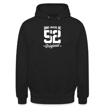 52 Geburtstag - Unisex Hoodie - Schwarz - Vorne - Alina (178cm) & Michal (187cm)