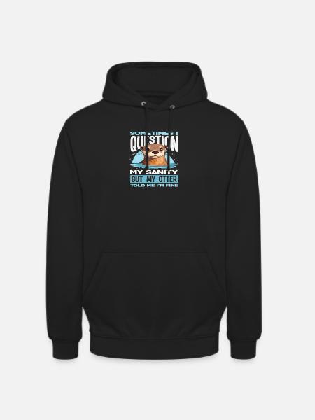 Frage Meine Vernunft Seeotter Cartoon - Unisex Hoodie - Schwarz