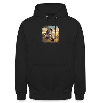 Zèbres Zèbre - Sweat-shirt à capuche unisexe - noir - Devant - Alina (178cm) & Michal (187cm)
