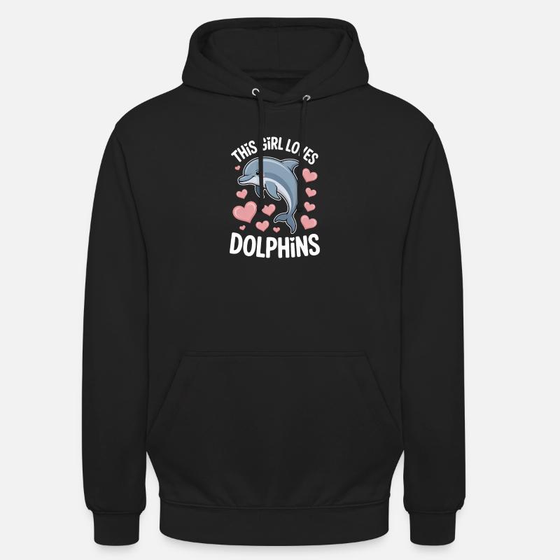 Delfin Spruch Mädchen Lustiges Delfin Geschenk - Unisex Hoodie - Schwarz