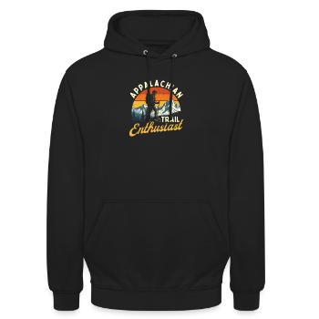 Appalachian Trail Enthusiast Outdoor Wandern Zitat - Unisex Hoodie - Schwarz - Vorne - Alina (178cm) & Michal (187cm)
