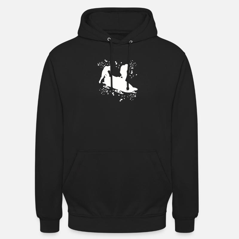 Bobfahrer Bobschlitten Zweierbob - Unisex Hoodie - Schwarz