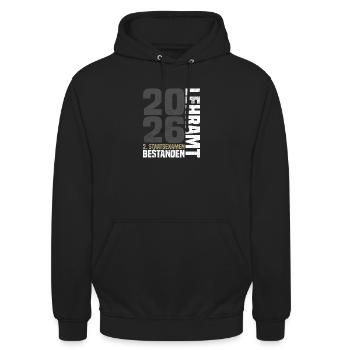 2. Staatsexamen Lehramt - Unisex Hoodie - Schwarz - Vorne - Alina (178cm) & Michal (187cm)