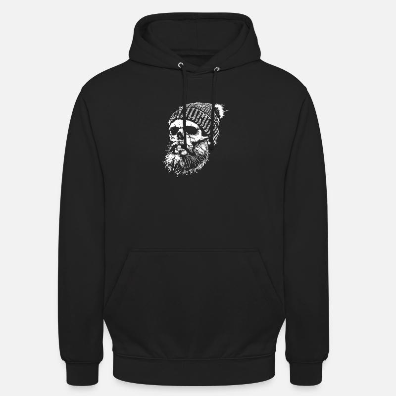 Barbe d’hiver avec bonnet tricoté - Sweat-shirt à capuche unisexe - noir