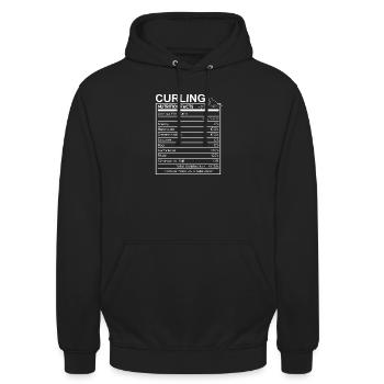Faits nutritionnels sur le curling Joueur de curling drôle Desig - Sweat-shirt à capuche unisexe - noir - Devant - Alina (178cm) & Michal (187cm)
