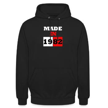 Made In 1982 Birthday - Vintage 80s - Unisex Hoodie - black - Front - Alina (178cm) & Michal (187cm)