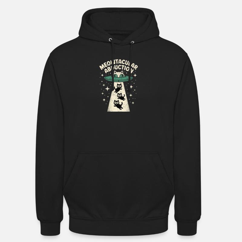 Enlèvement drôle d’extraterrestre chat - Sweat-shirt à capuche unisexe - noir