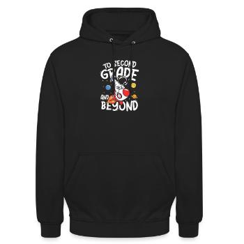 From primary school to the stars - Unisex Hoodie - black - Front - Alina (178cm) & Michal (187cm)