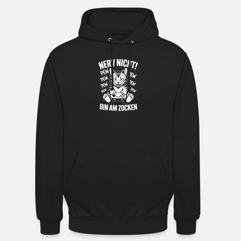 Courage Not I Gaming Cat Design - Sweat-shirt à capuche unisexe - noir
