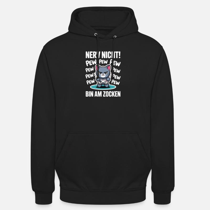 Courage Not I Gaming Cat Design - Sweat-shirt à capuche unisexe - noir