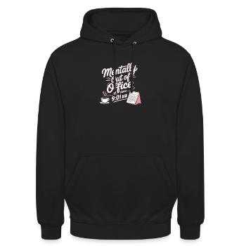 Mentalement hors du bureau depuis 9h01 au bureau disant - Sweat-shirt à capuche unisexe - noir - Devant - Alina (178cm) & Michal (187cm)