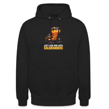 Fire Salamander Salamander - Unisex Hoodie - black - Front - Alina (178cm) & Michal (187cm)