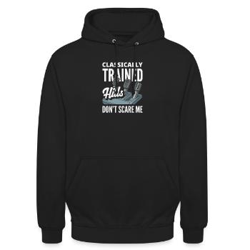 Manuelles Auto, Klassisch Ausgebildeter - Unisex Hoodie - Schwarz - Vorne - Alina (178cm) & Michal (187cm)