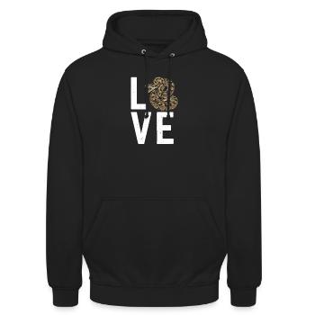 Königspython Schlangen LOVE Terrarium Python - Unisex Hoodie - Schwarz - Vorne - Alina (178cm) & Michal (187cm)