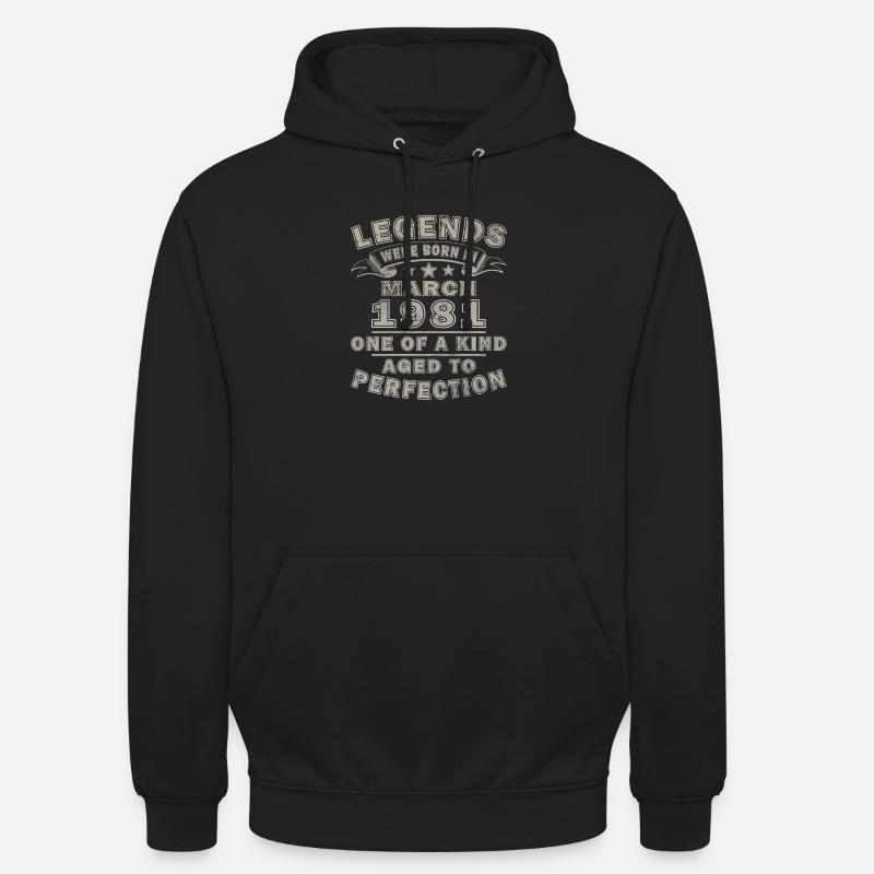 Mars 1981 Né mars 1981 - Sweat-shirt à capuche unisexe - noir