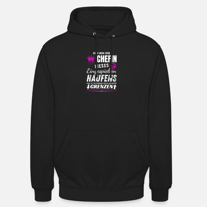 Chefin des Eingespielten Haufens Chefin Geschenke - Sweat-shirt à capuche unisexe - noir