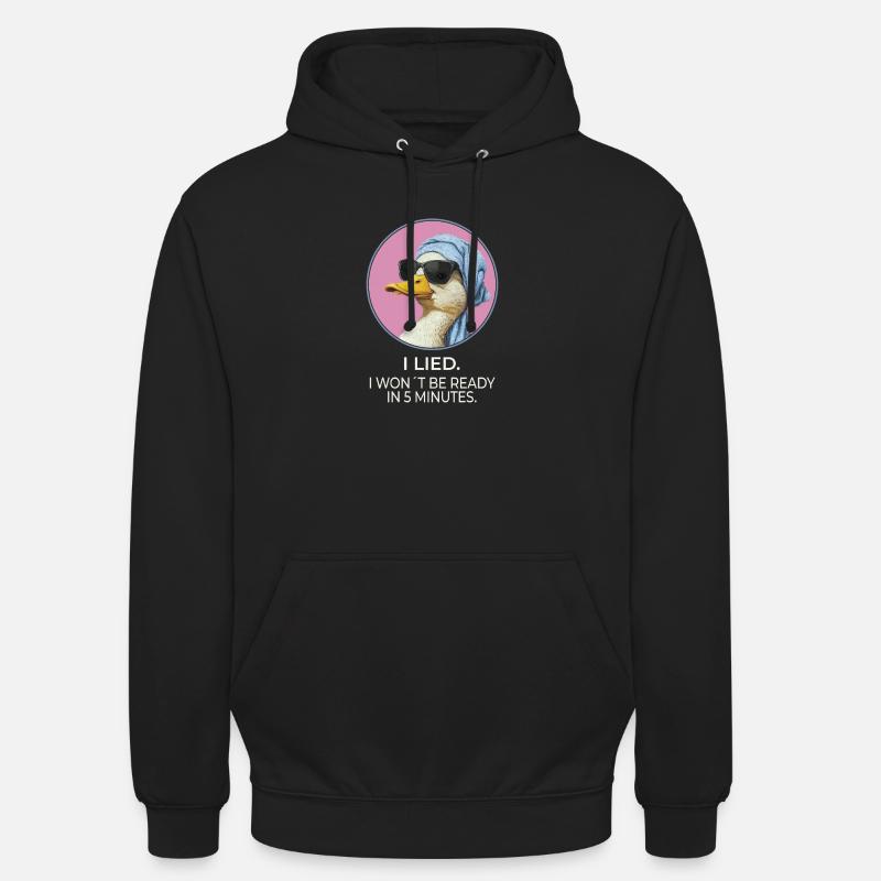 I Lied Duck – Lustiges Statement Design - Unisex Hoodie - Schwarz