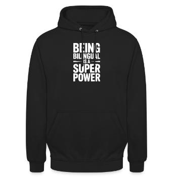 Foreign Language Sayings Funny Foreign Language Gift - Unisex Hoodie - black - Front - Alina (178cm) & Michal (187cm)
