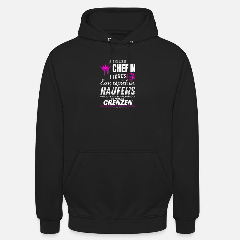 Stolze Chefin eingespielte Haufen Chefin Geschenke - Sweat-shirt à capuche unisexe - noir