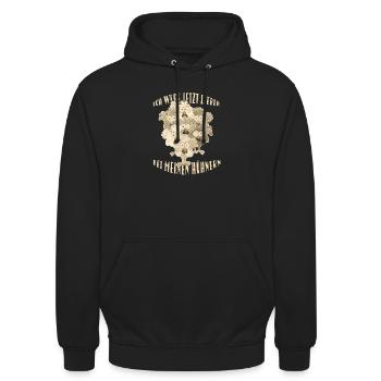 Fans de poulet - Coq - Coq - Poulet fleur - Bio - Sweat-shirt à capuche unisexe - noir - Devant - Alina (178cm) & Michal (187cm)