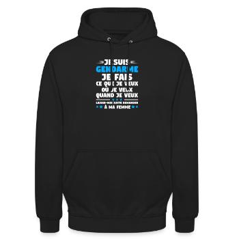 Humor Gendarme Couple Husband Gendarmerie - Unisex Hoodie - black - Front - Alina (178cm) & Michal (187cm)