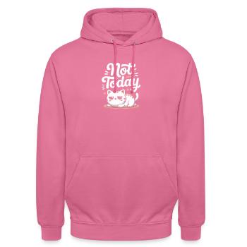 Katzen Spruch Not Today Büro Cat Homeoffice Katze - Unisex Hoodie - Pink - Vorne - Alina (178cm) & Michal (187cm)