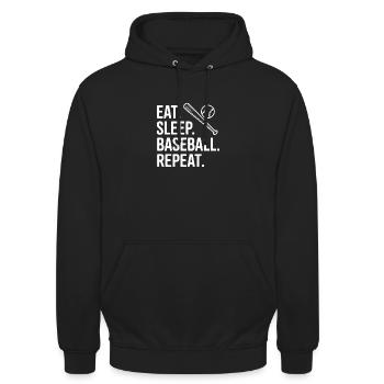 Eat. Sleep. Baseball. Repeat. - Unisex Hoodie - black - Front - Alina (178cm) & Michal (187cm)