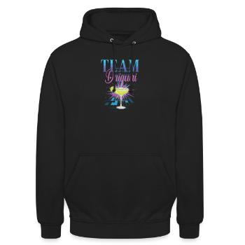 Équipe de cocktails de soirée de jeune fille Daiquiri - Sweat-shirt à capuche unisexe - noir - Devant - Alina (178cm) & Michal (187cm)