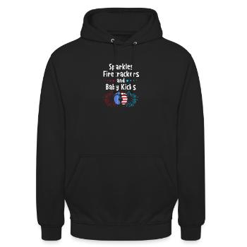 Baby Shower July - Unisex Hoodie - black - Front - Alina (178cm) & Michal (187cm)