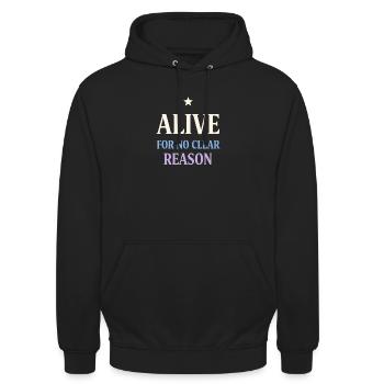 Existenzieller Humor, Nihilismus, Humor, - Unisex Hoodie - Schwarz - Vorne - Alina (178cm) & Michal (187cm)