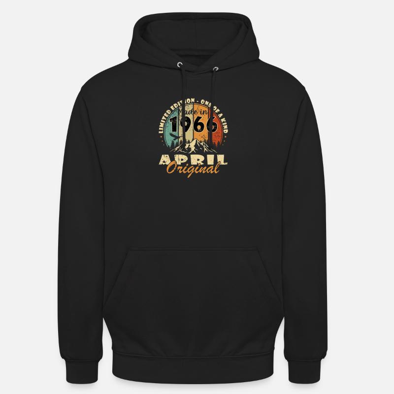Avril 1966 - Anniversaire - Sweat-shirt à capuche unisexe - noir