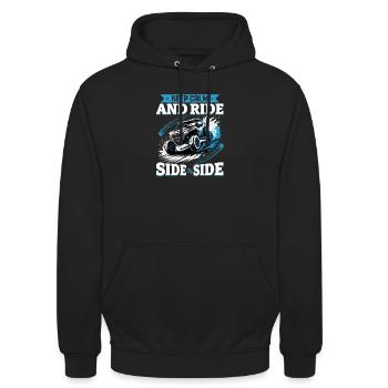 UTV Off Road 4 Wheeler Side by side - Unisex Hoodie - Schwarz - Vorne - Alina (178cm) & Michal (187cm)