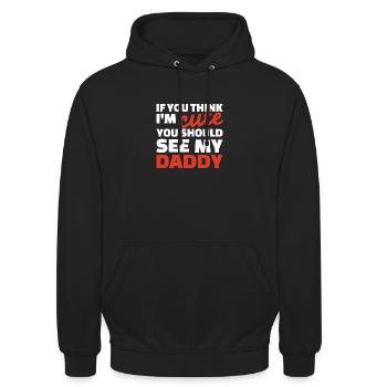 Daddy Cute Bold Typography Tee - Unisex Hoodie - black - Front - Alina (178cm) & Michal (187cm)